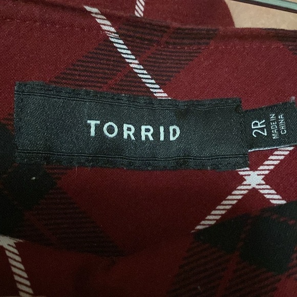 Torrid Plaid Knit Pants Womens Size 2R Pull On Stretch Crop Leggings Festive - Picture 4 of 9